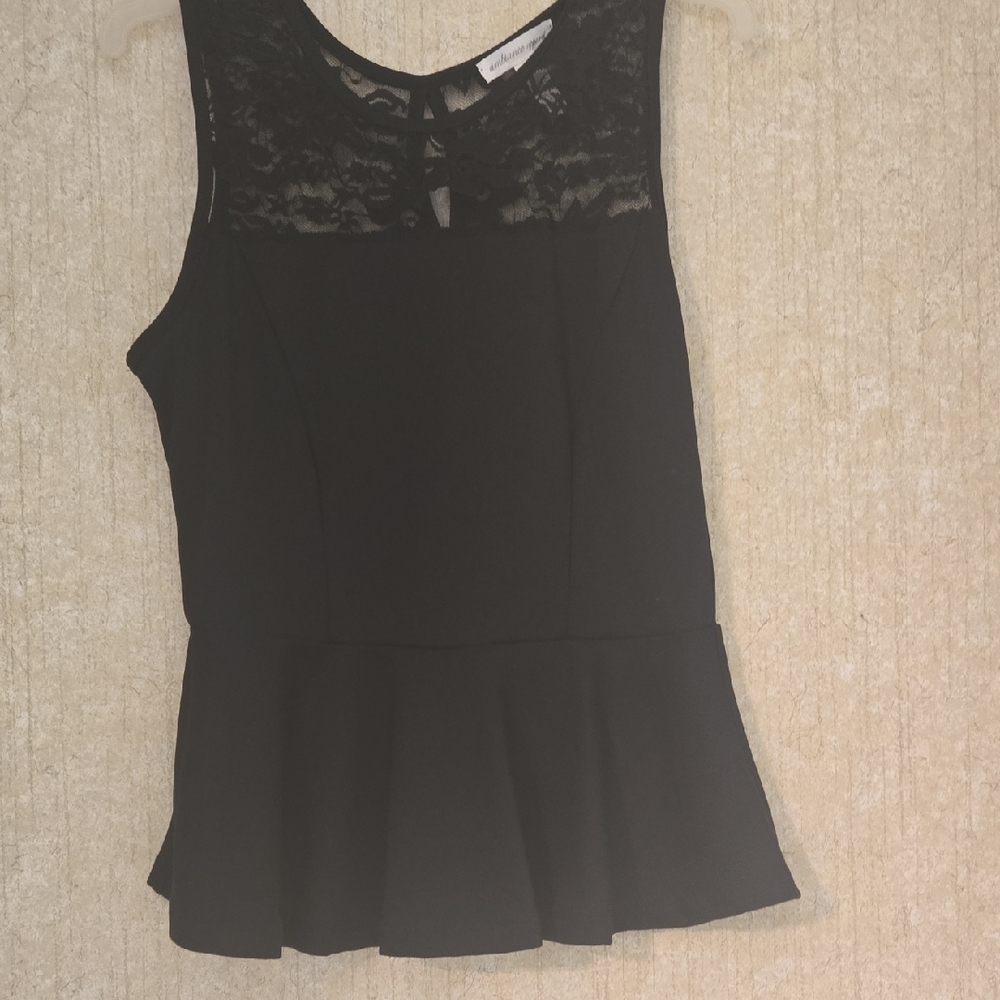 Elegant Black Lace Peplum Top
